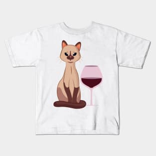 Easily Distracted by Cats and Wine Kids T-Shirt